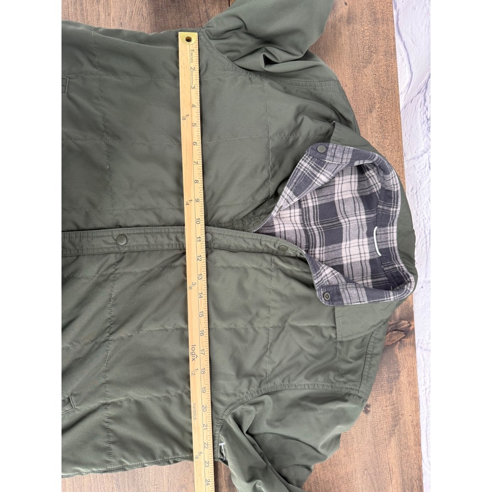UB Tech Reversible Jacket Mens Large Plaid Flannel Olive Outdoors Gorpcore - Picture 8 of 9